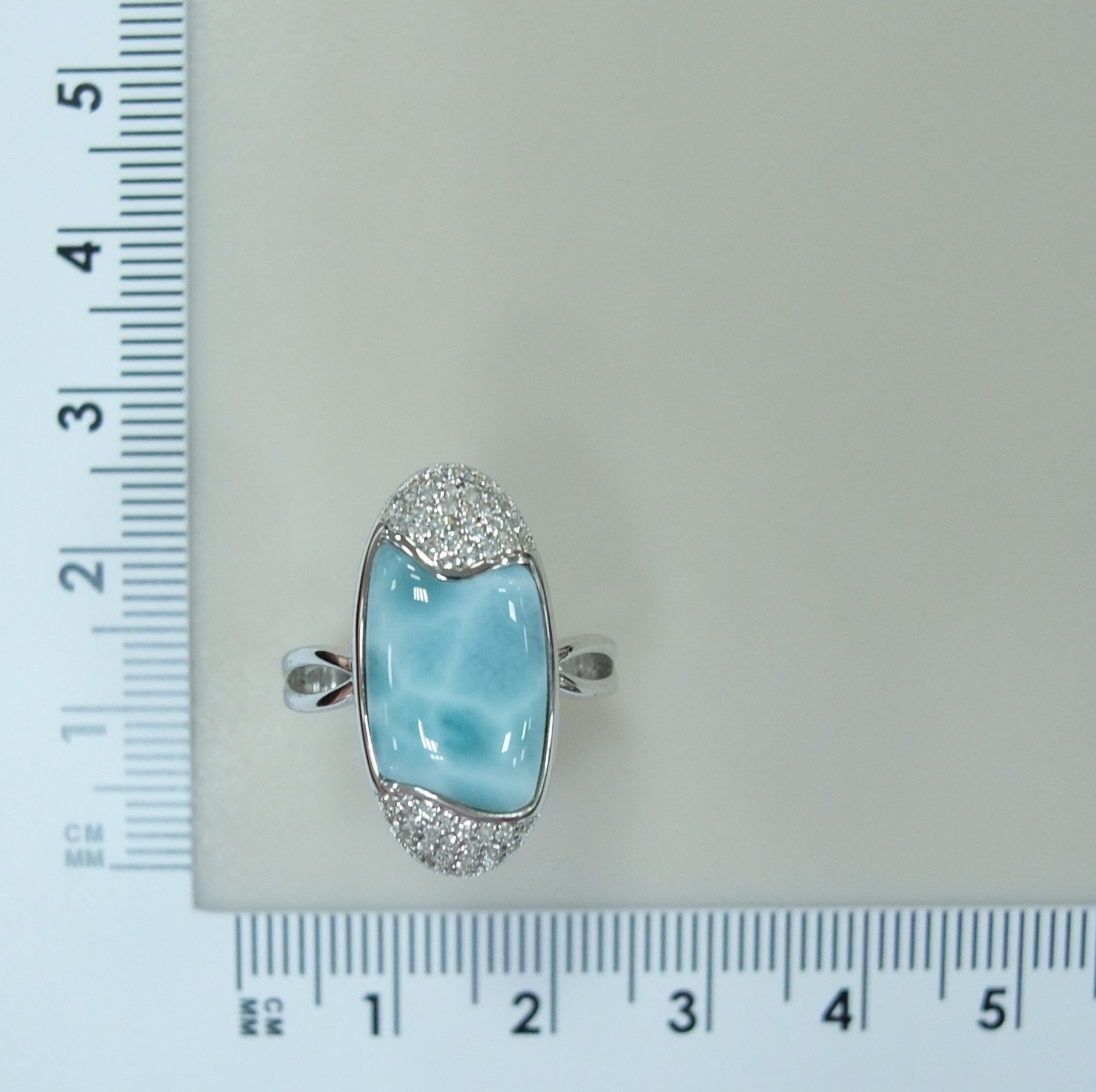 Серебряное кольцо с ларимаром